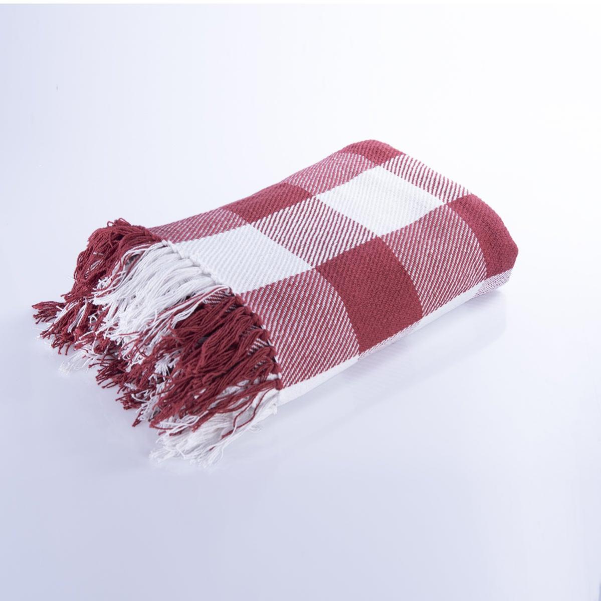 Plaid in Cotone A240-check, rosso, 160x 240 cm | Leroy Merlin