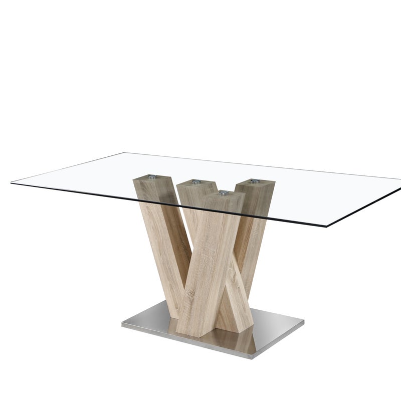 Tavolo in metallo naturale+trasparente