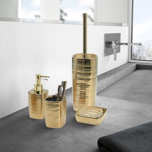 Set accessori bagno ceramica oro ANACO