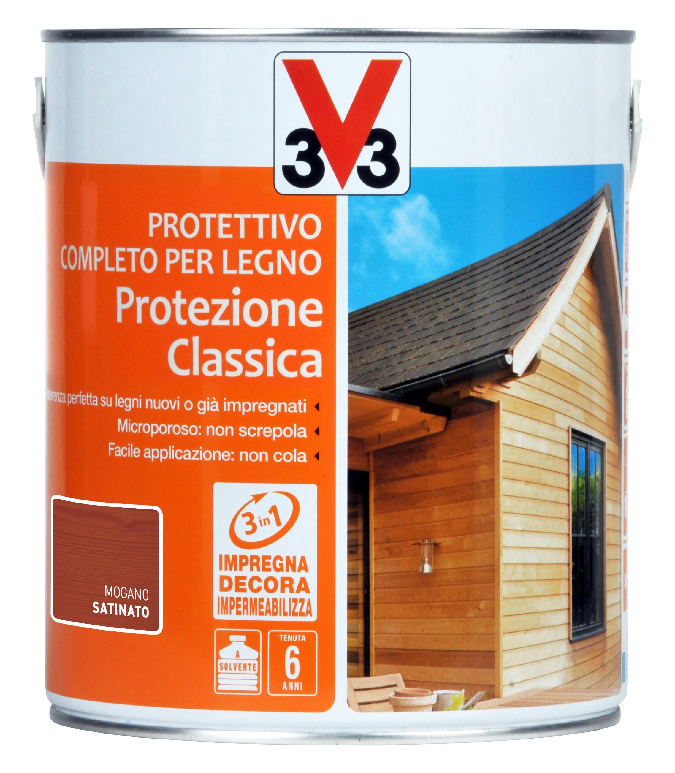 Impregnante Per Legno Da Esterno A Base Solvente V33 Mogano 2 5 Lt 6