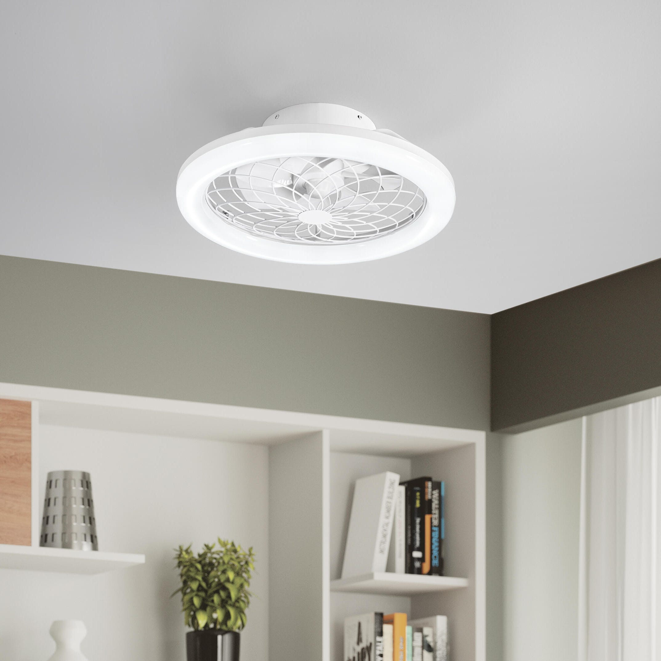 Ventilatore da soffitto con pale con luce inclusa Etesia, bianco