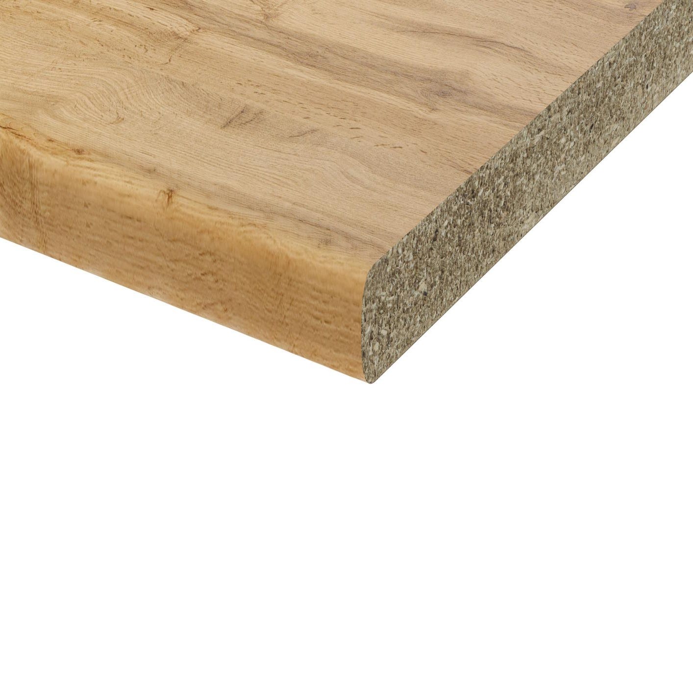 Piano cucina in pannello di truciolato legno oak L 300 x P 60 cm, spessore  2.8 cm