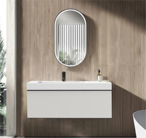 Due varianti set mobili con zampe da bagno armadietto-specchio-mobile x  lavandino V-90.59F-03, Mobili da bagno, Mobili