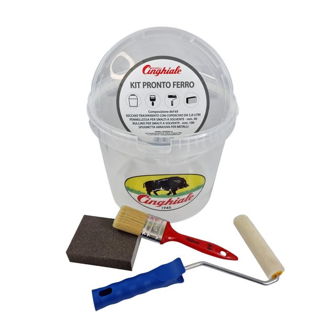 Kit rullo, secchio e pennello CINGHIALE Kit pronto Ferro 4 pezzi ...