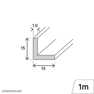 Profilo angolare simmetrico STANDERS in pvc bianco opaco L 1 m 15x15 mm