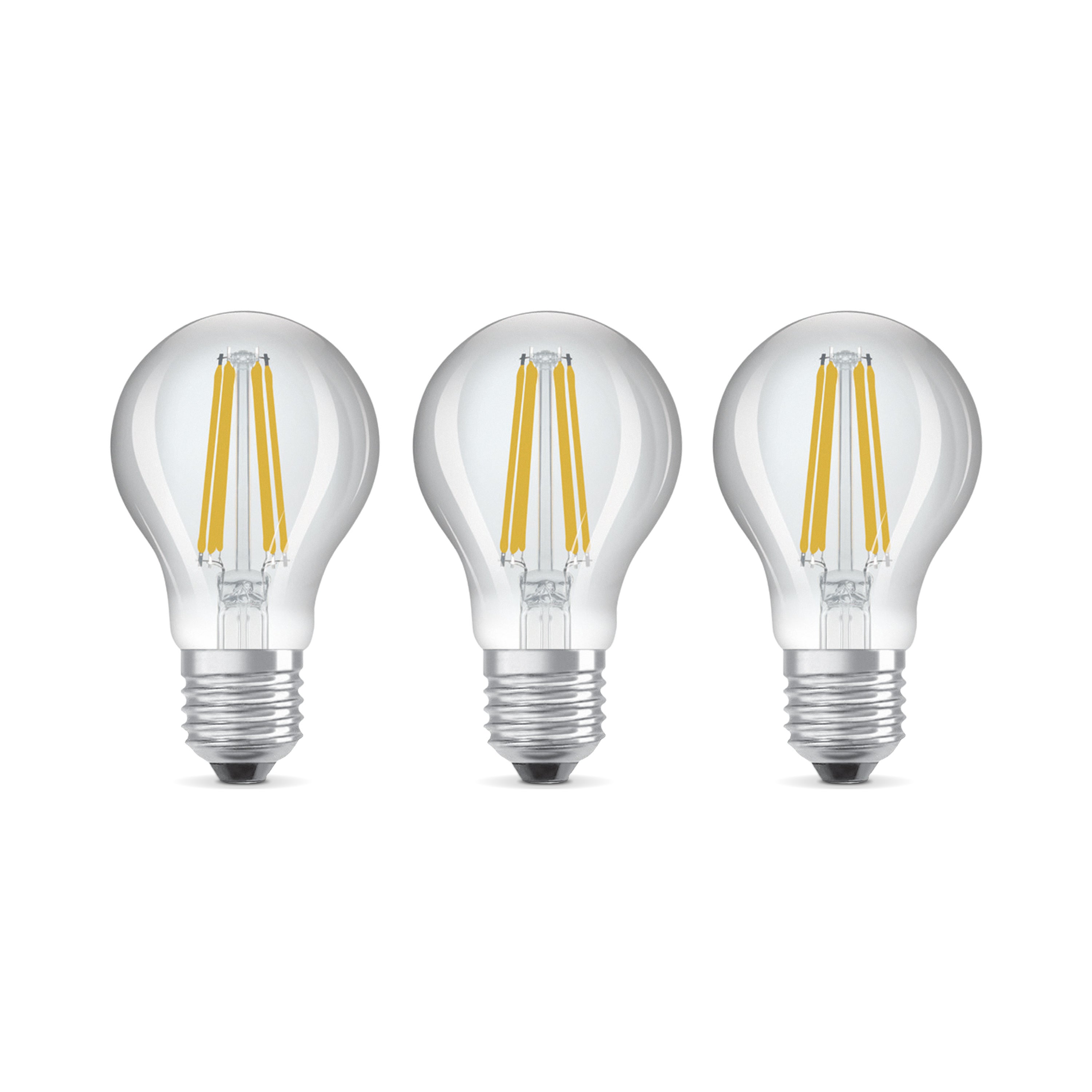 Set da 3 lampadine LED, bulbo, opaco, luce fredda, 3.8W=806LM (equiv 806  W), 330° , LEXMAN