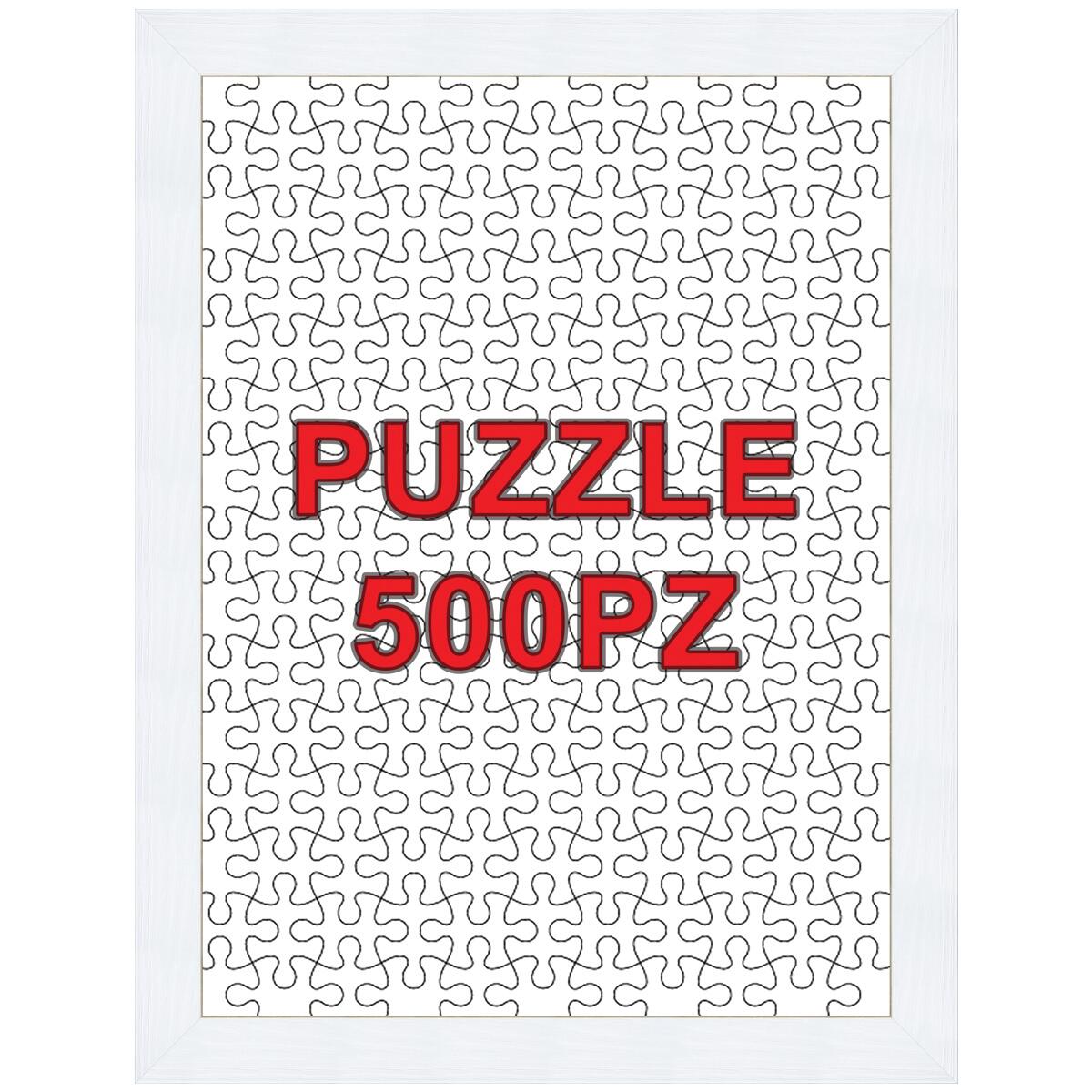 Cornice per puzzle 500 pezzi bianco opaco per foto da 36,4x49,4 cm