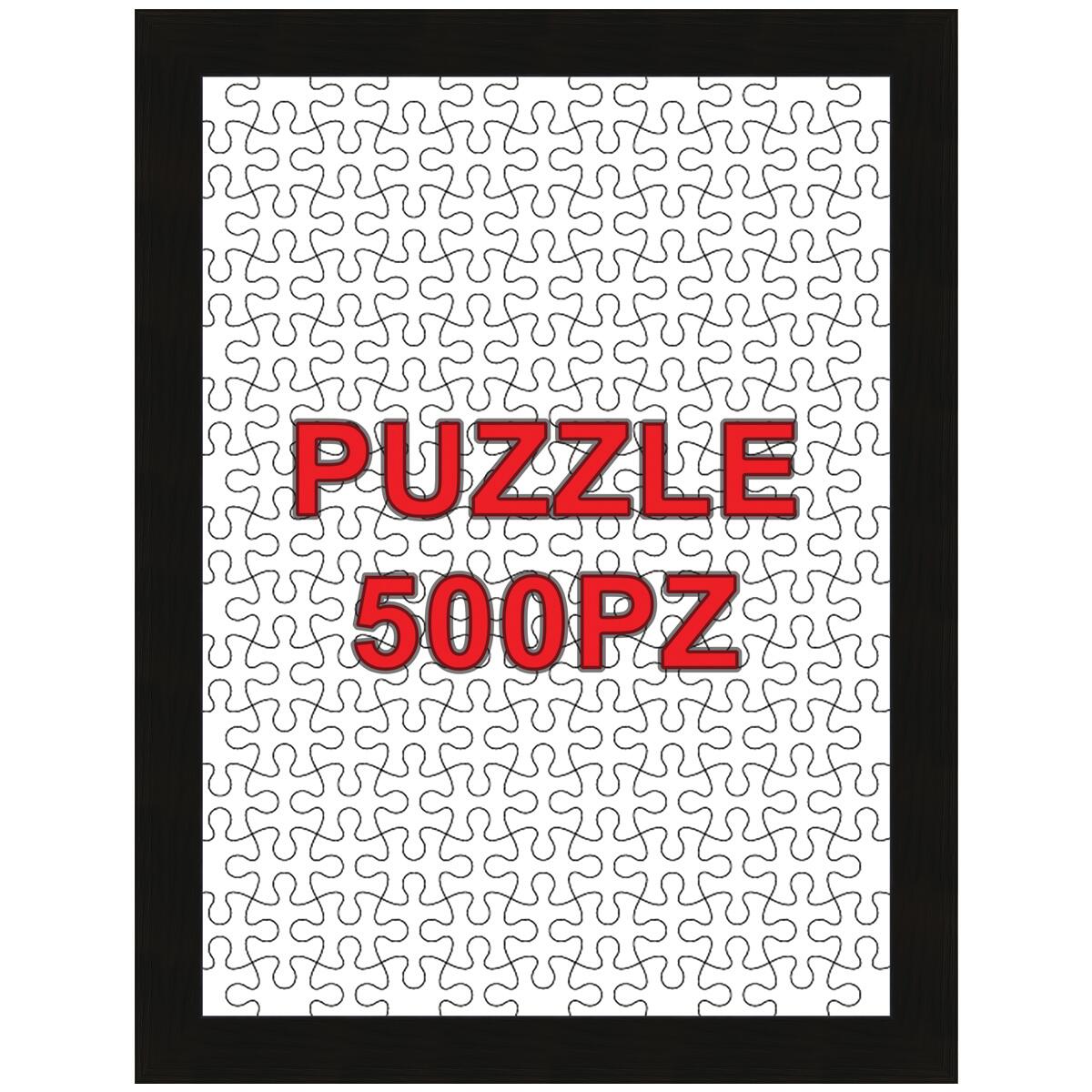 Cornice per puzzle 500 pezzi nero opaco per foto da 49.4x36.4 cm