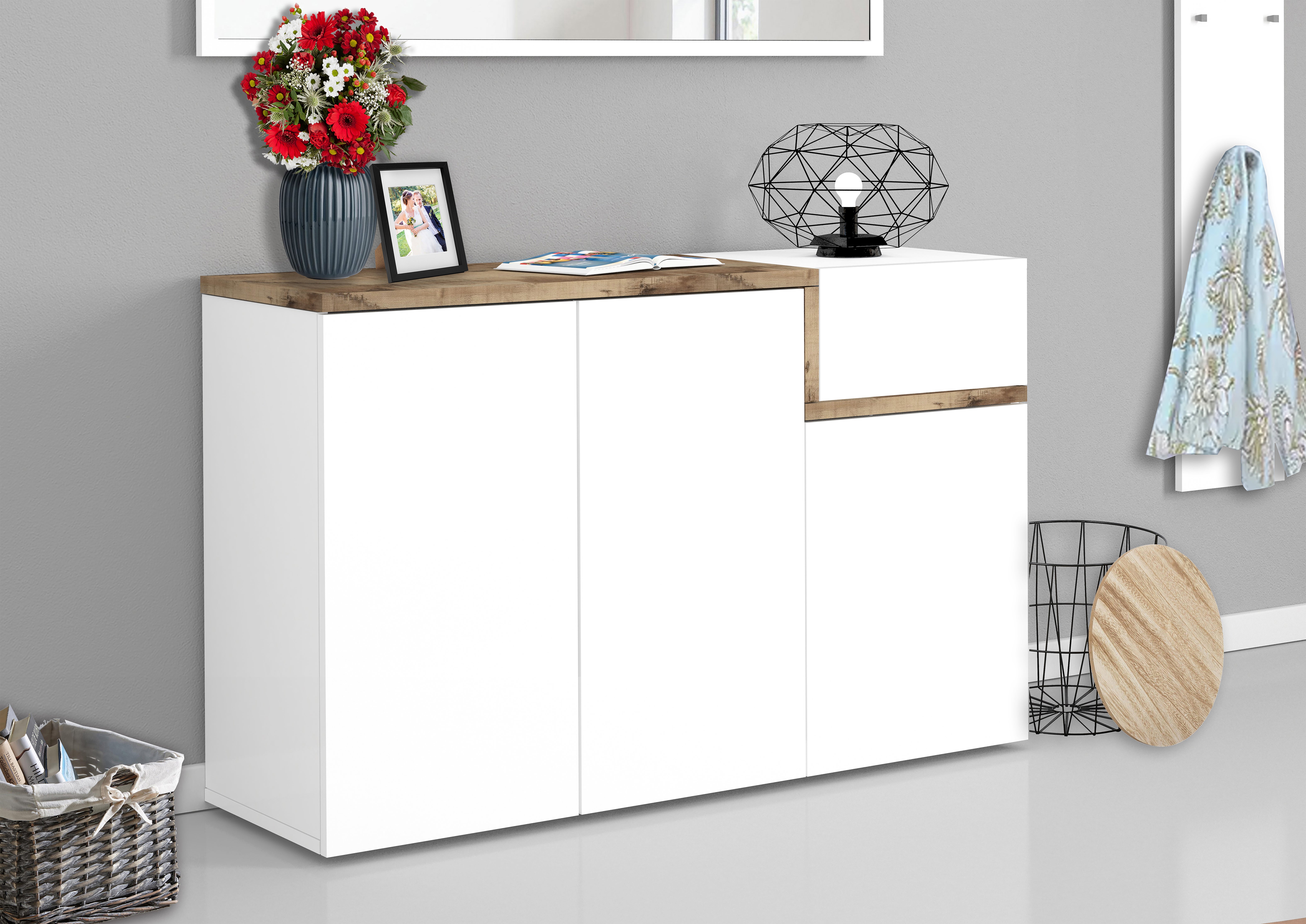 Mobile credenza ingresso cm 120x40h.88 bianca nuova art.1391 consegna  gratuita