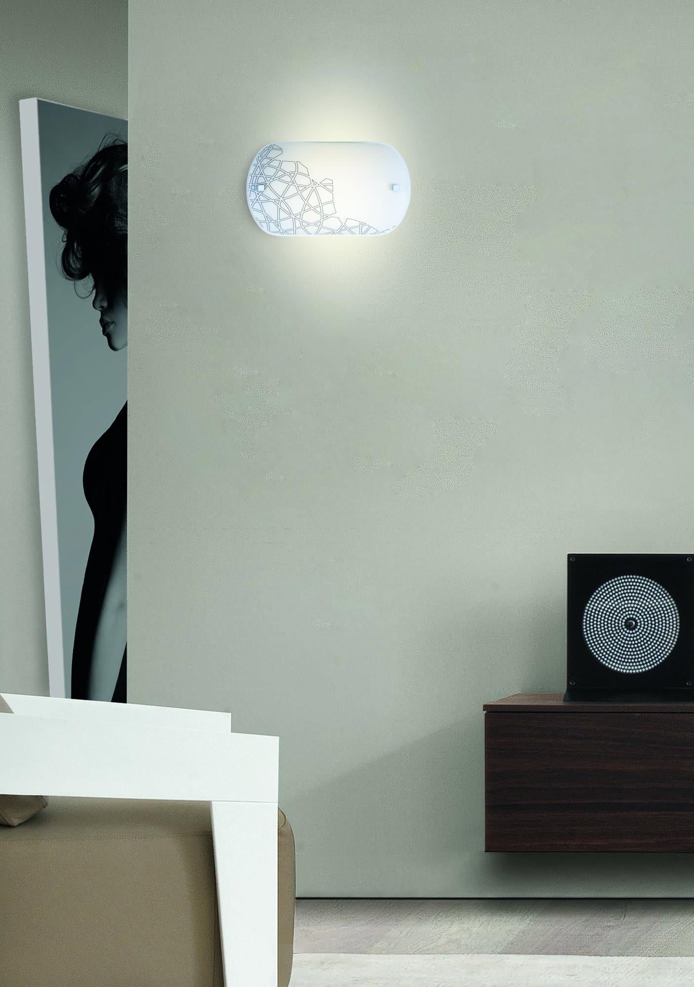 Applique classico Neve bianco, in vetro, D. 25 cm LUCE AMBIENTE DESIGN