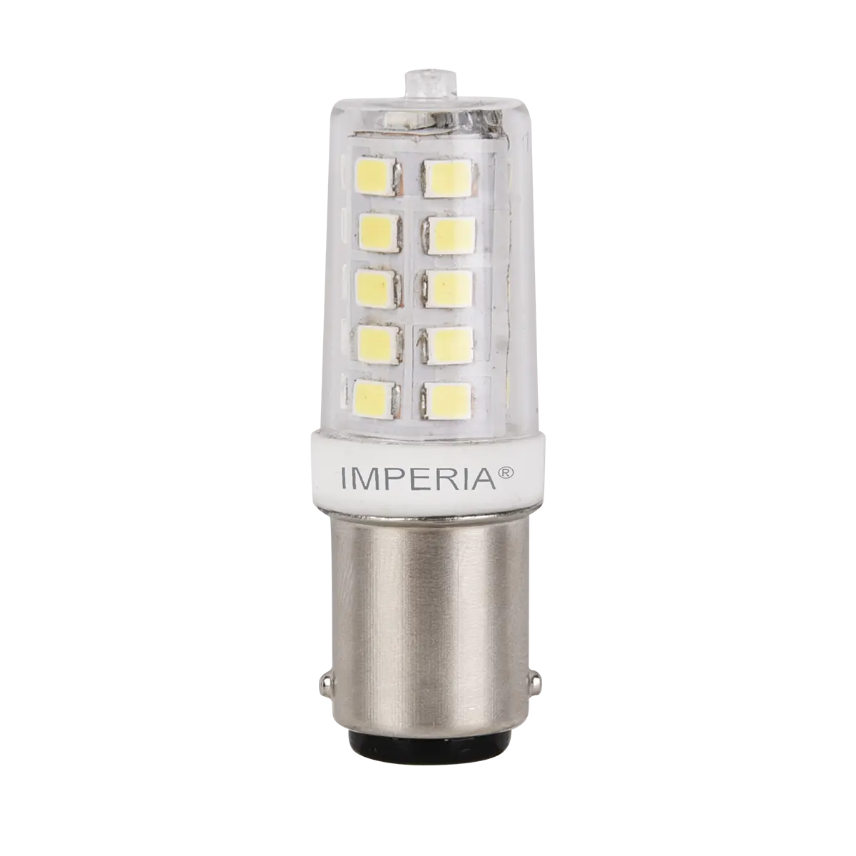 Lampadina TUBOLARINA MACCHINA DA CUCIRE BA15d, LED, capsula, trasparente,  luce calda, 3.5W=420LM (equiv 3,5 W), 200° , IMPERIA