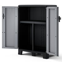 Armadio Basso Keter 68x39x90 Cm Grigio/Nero - 2 Ripiani Per Balcone, Garage - Foto 5
