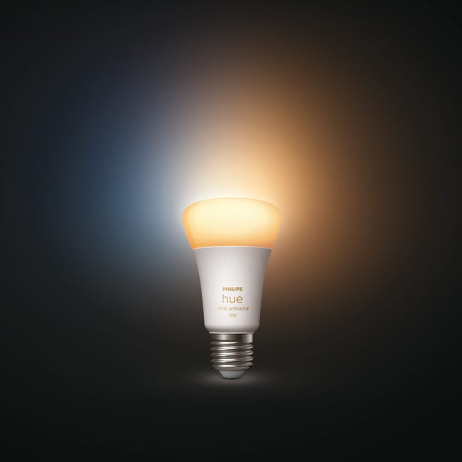 Lampadina smart Hue White Ambiance, LED, goccia, trasparente, cct