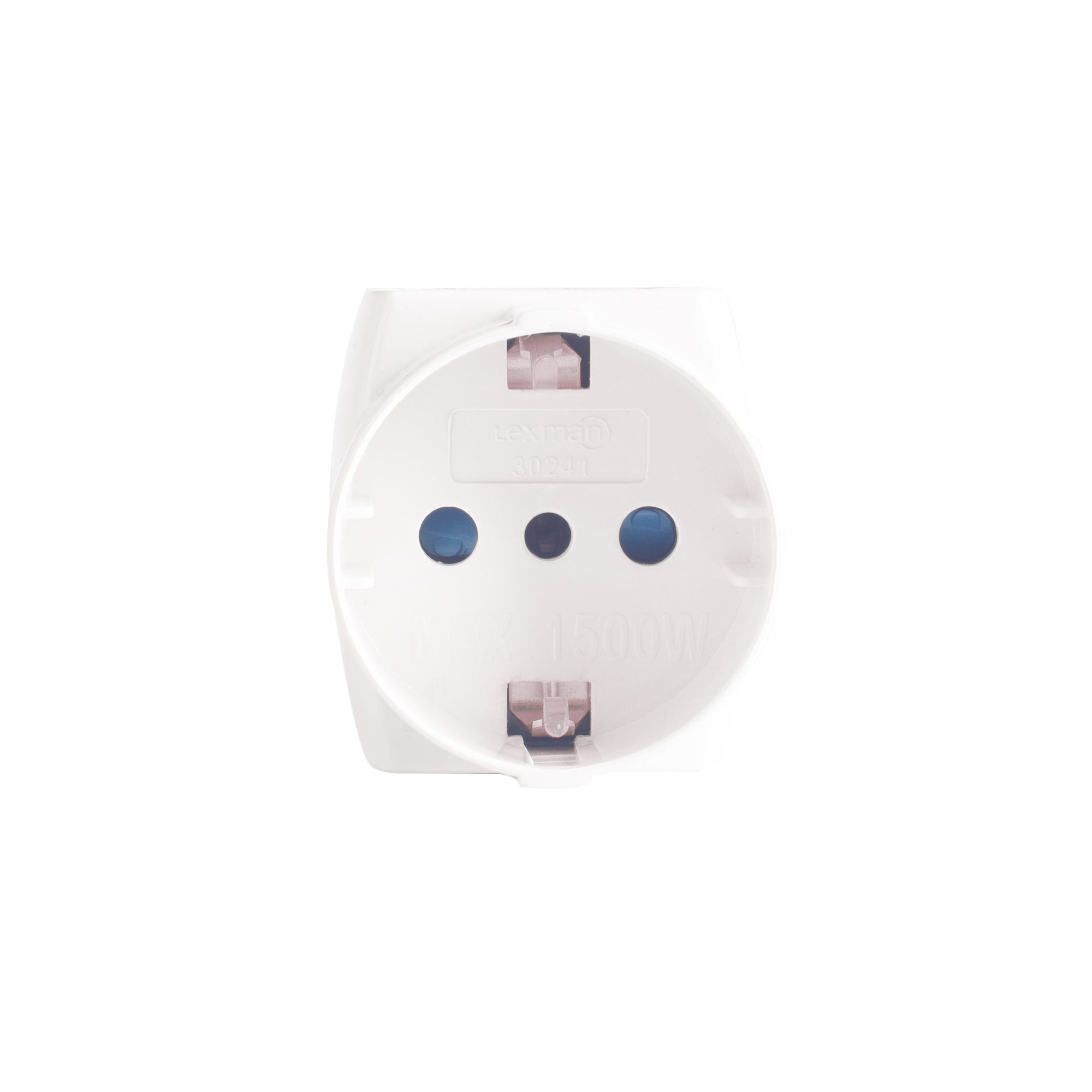 PremiumCord Adattatore Spina Euro Rotonda 230V A 3 Prese Piatte – Bianco