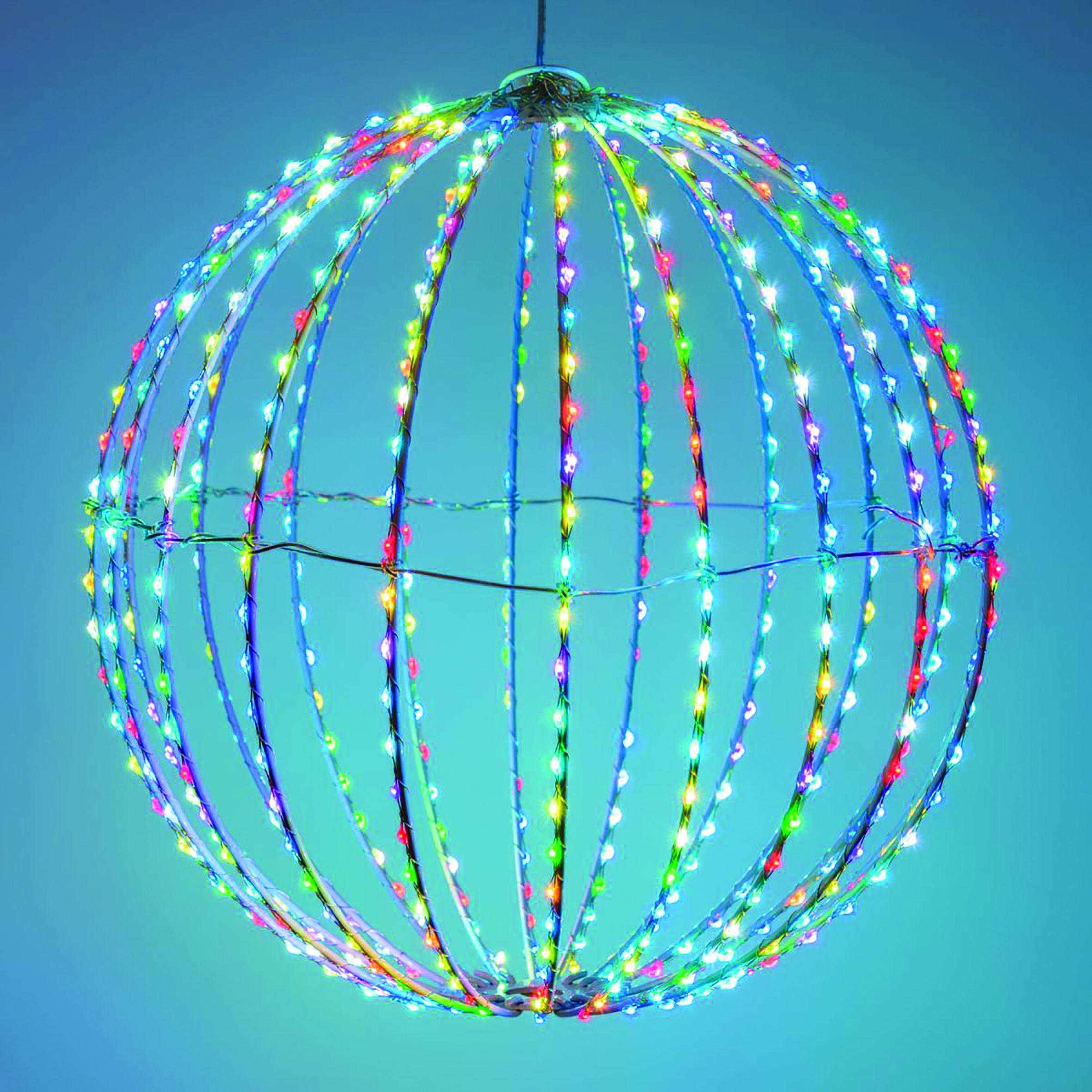 Figure Luminose Natalizie Per Esterno Sfera multi rgb 500 lampadine H 100 cm | Leroy Merlin