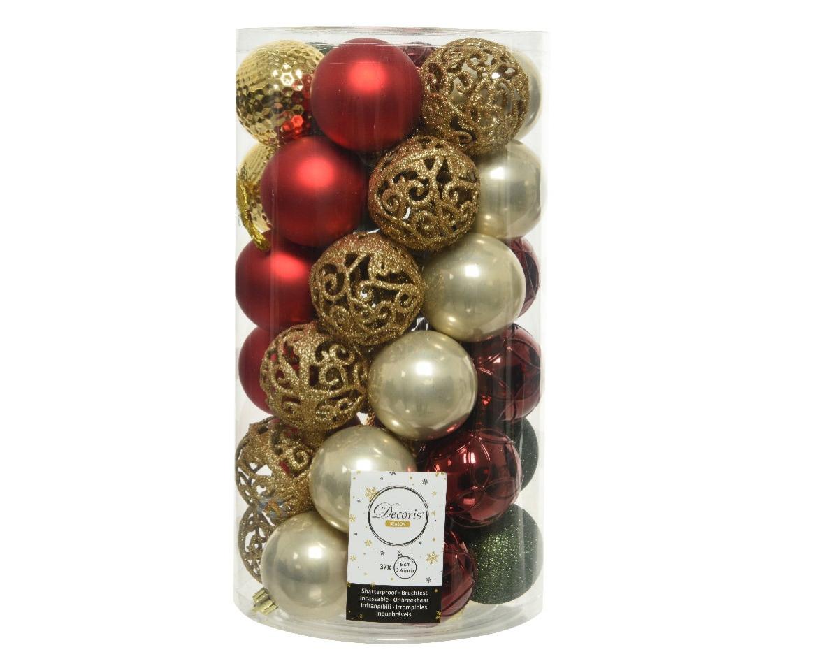 Set di palline natalizie in pvc multicolore Ø 6 cm confezione da 37