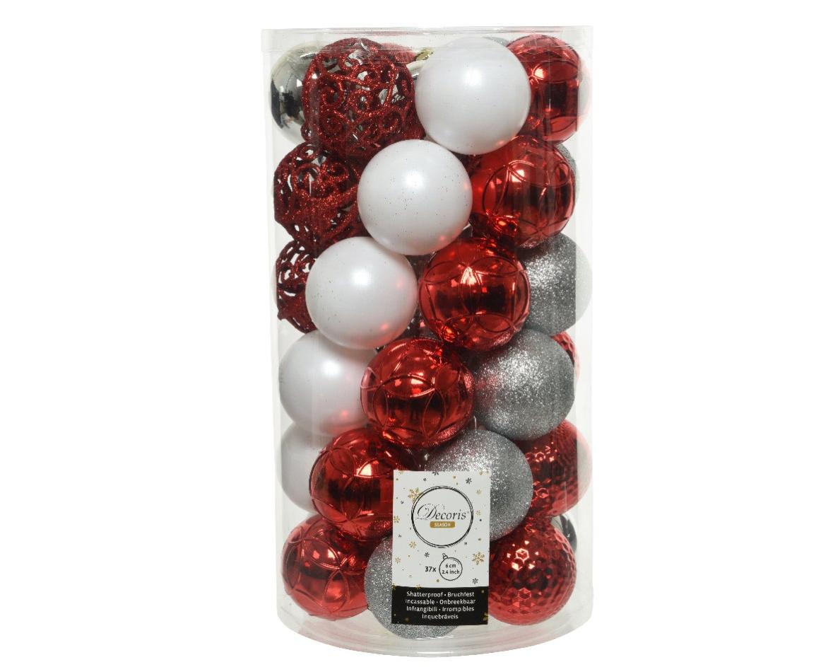 Set di palline natalizie in pvc multicolore Ø 6 cm confezione da 37
