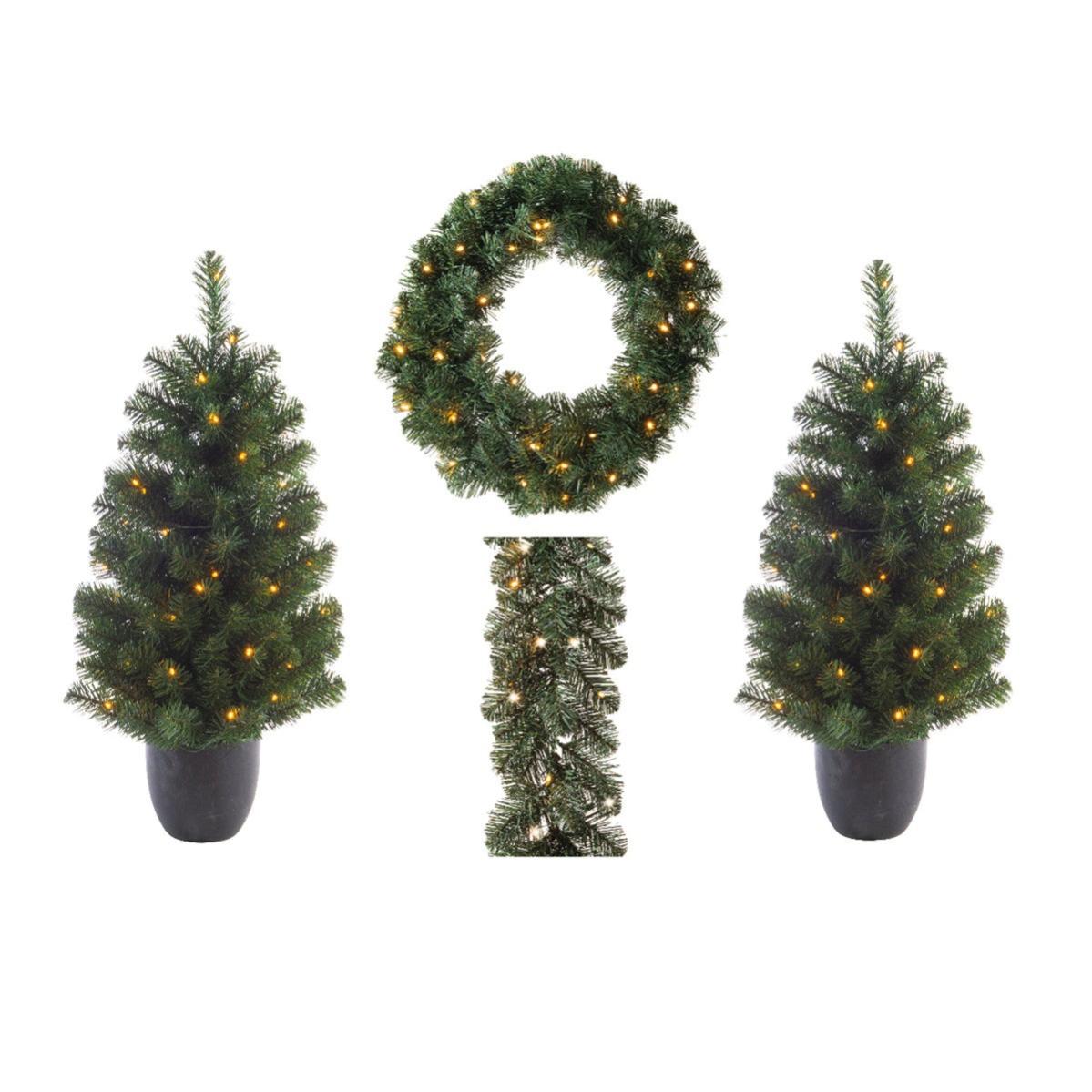 Albero di natale in vaso in plastica verde | Leroy Merlin