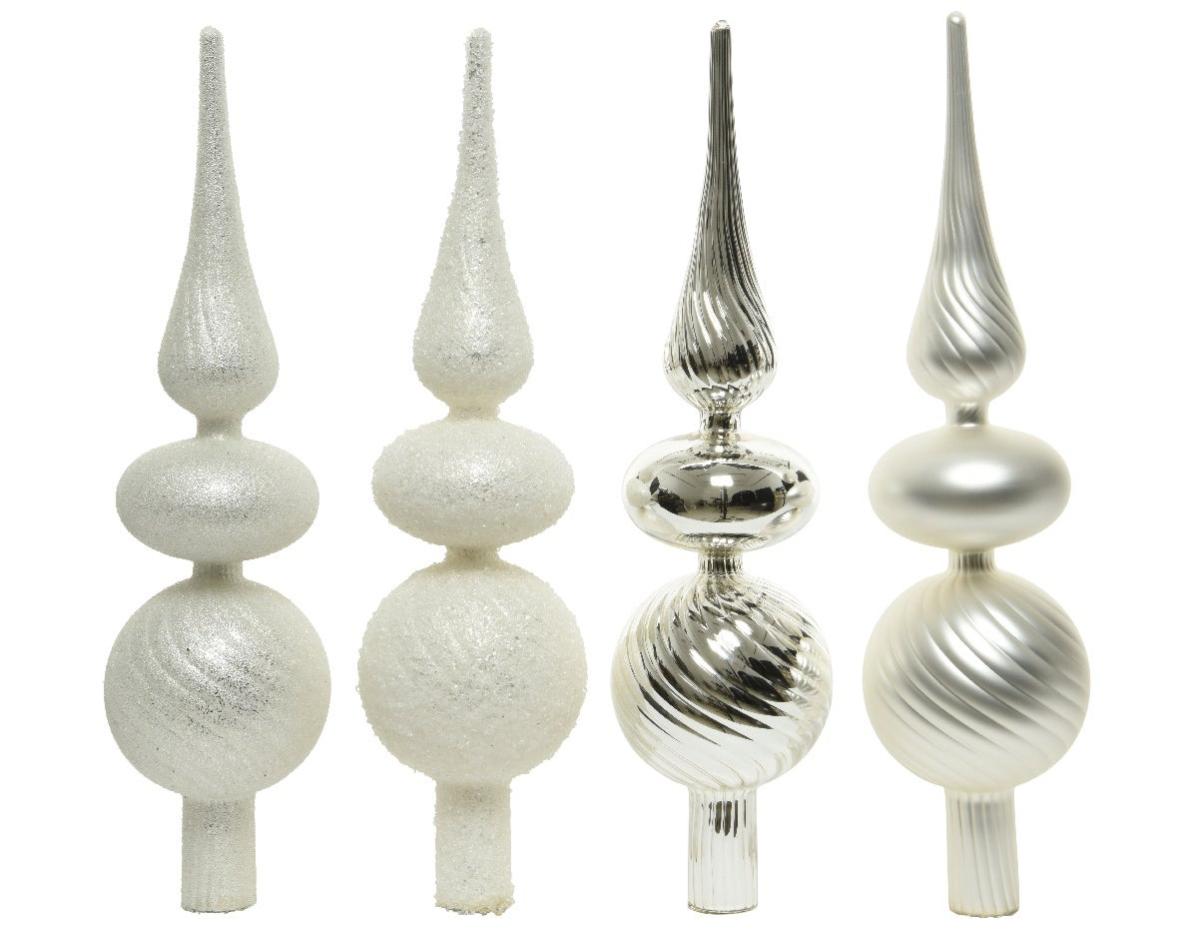 Puntale Albero Di Natale Particolare Puntale per albero di natale grigio / argento in vetro | Leroy Merlin