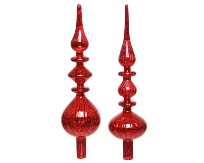 Puntale per albero di natale rosso in vetro | Leroy Merlin