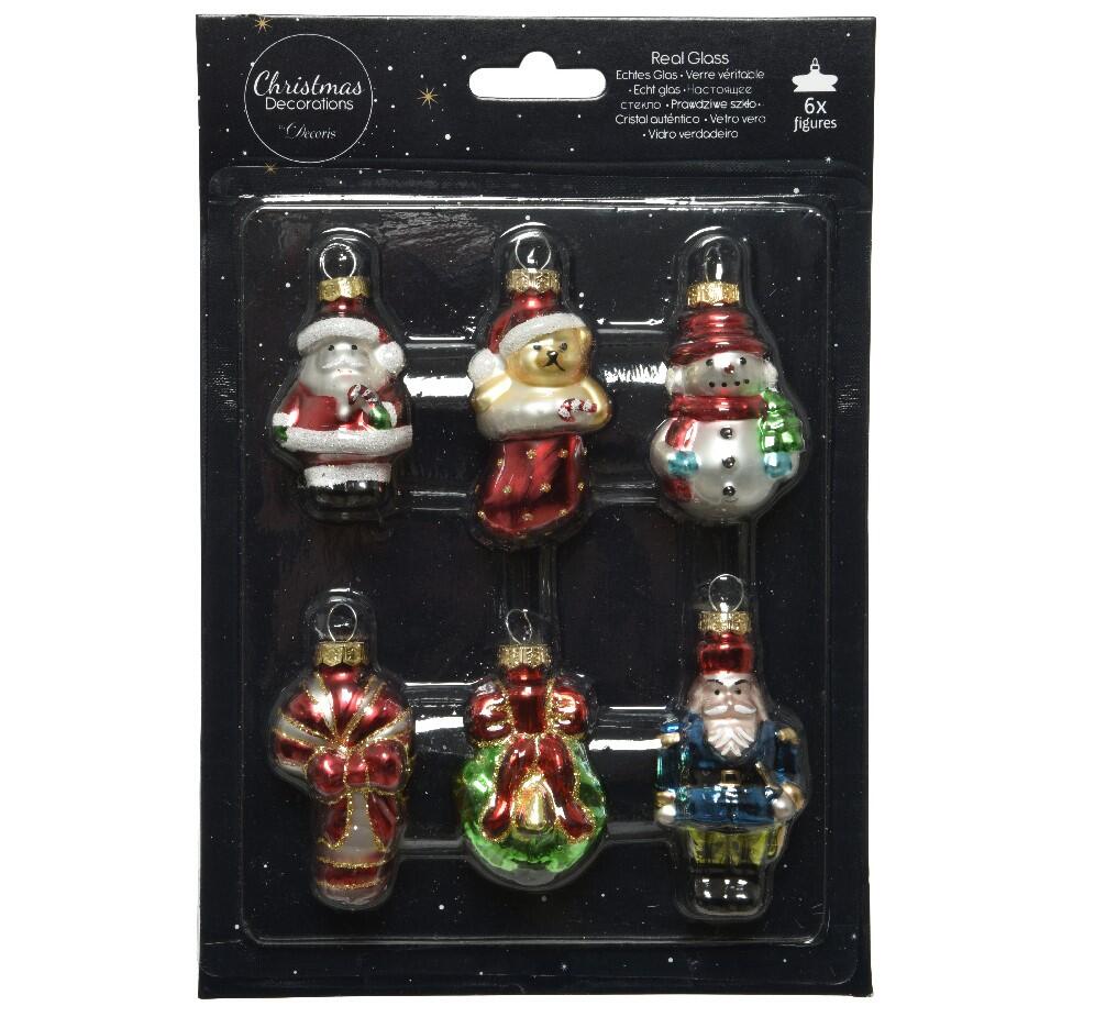 Decorazioni Per Albero Di Natale In Vetro Decorazione per albero di natale mix di forme in vetro multicolore, 6