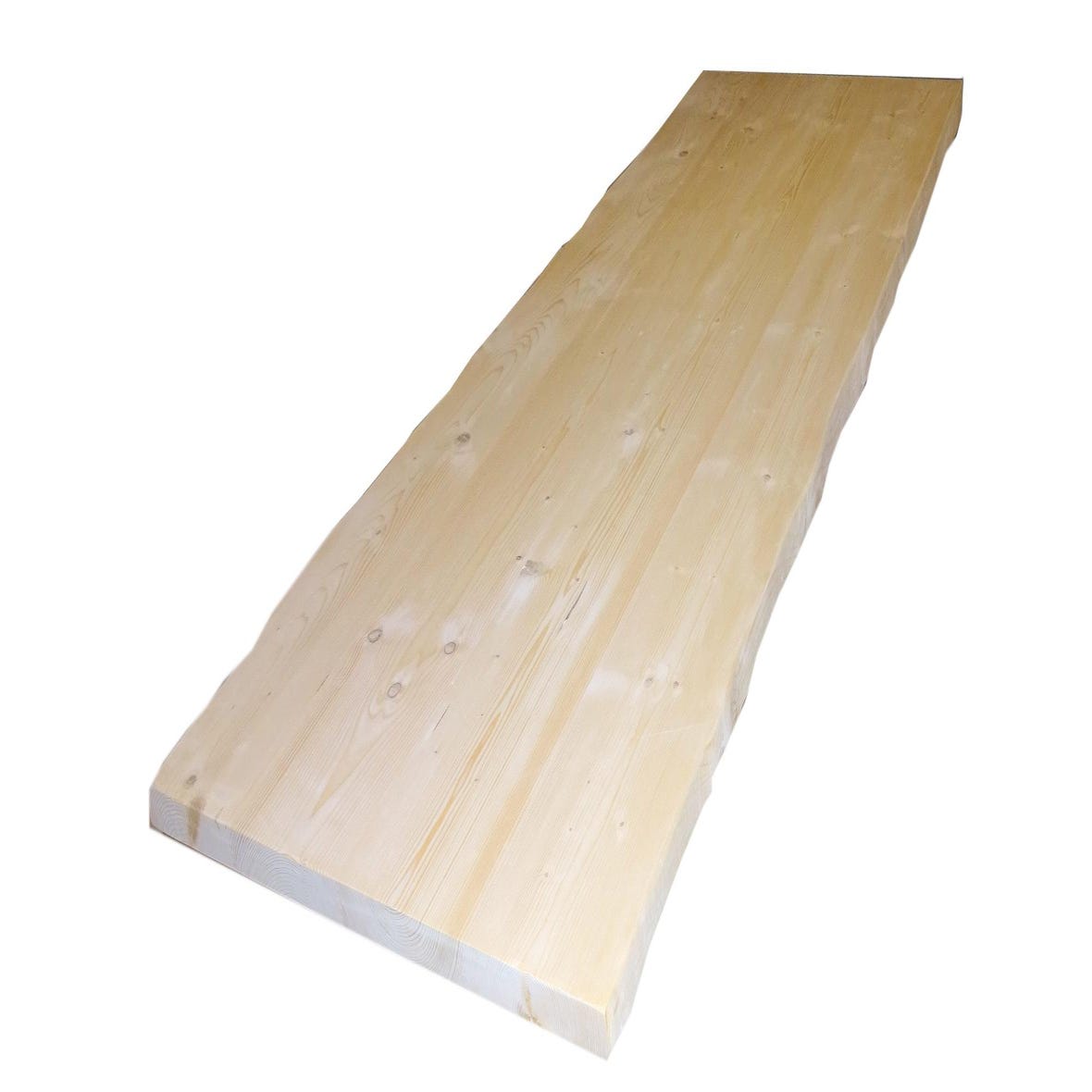 Tavola legno massello Abete in legno 1° scelta 90 x 240 cm Sp 45 mm  naturale