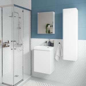 kleankin Mobile Sotto Lavabo Bagno, Mobiletto Bagno Sottolavandino con  Antine in Legno Bianco, 60x30x60.5cm e