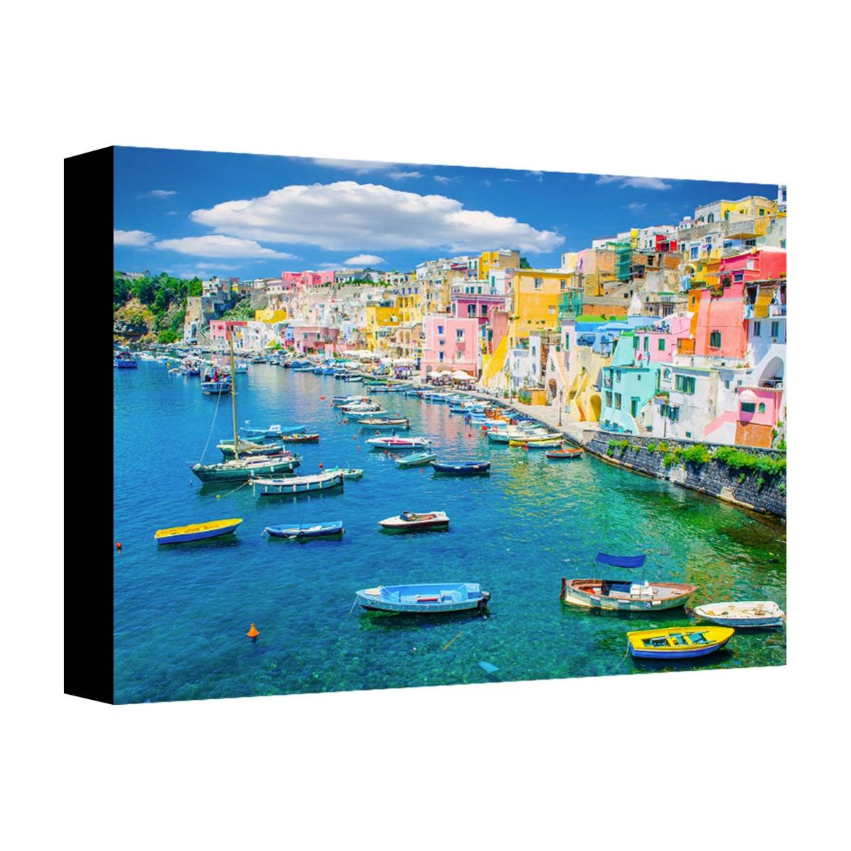 Quadro su tela Barche Procida 40x30 cm