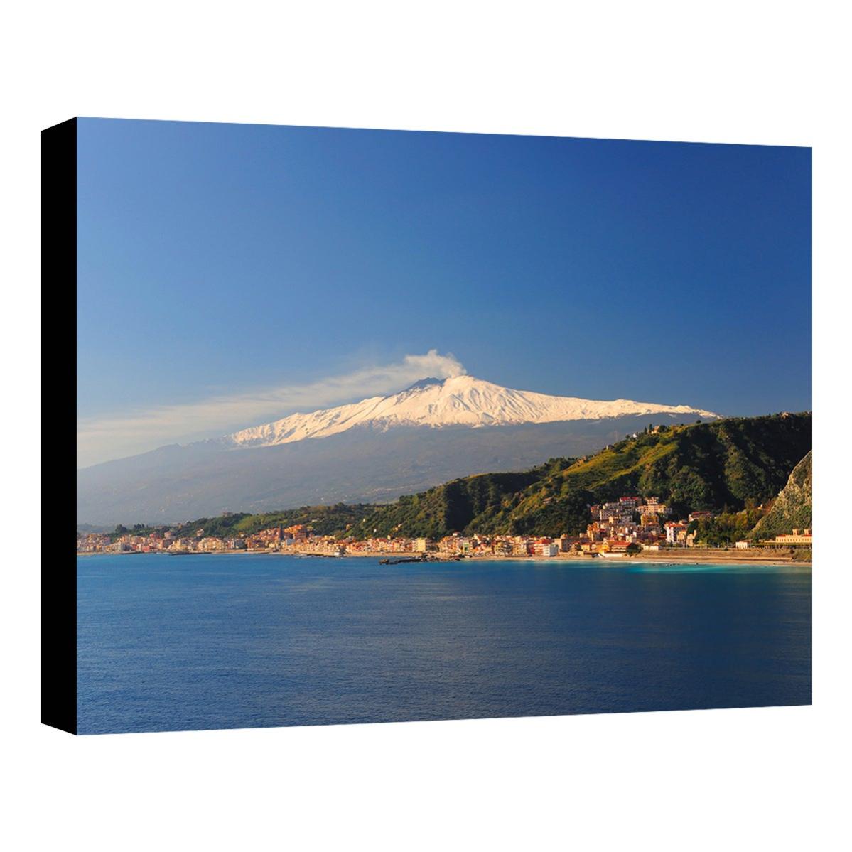 Quadro Su Tela Islandburner - Strada Innevata Di Natale 130x80cm 4 Pezzi