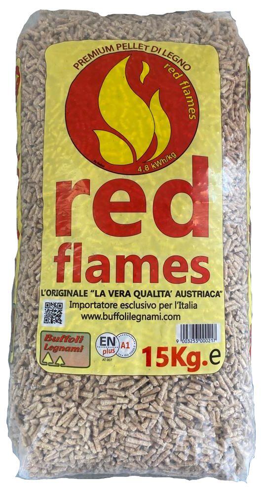 Pellet Red Flames ENplus A1 15 kg in abete