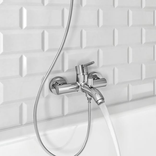 Colonna di scarico vasca da bagno con erogatore integrato colore cromo Vicario 2611/120.01 Colonna di scarico vasca da bagno con erogatore integrato colore cromo Vicario 2611/120.01