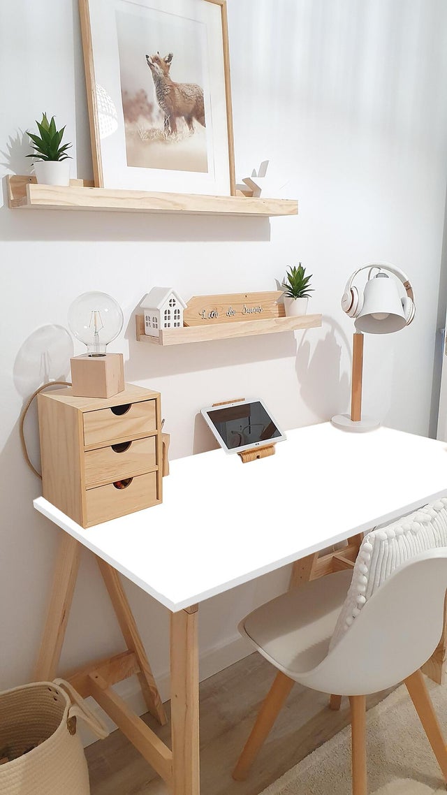 Scrivania studio design legno con mobile supporto e piano 180 cm