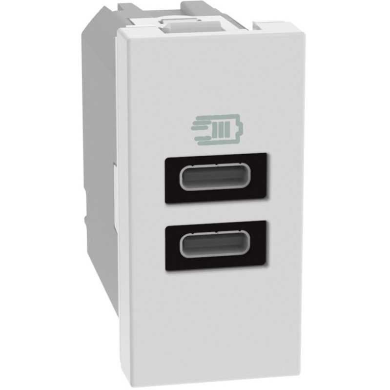 Presa USB Type-A Elektronova Per Bticino Matix – 5V 2.1A, Bianca, Facile Da Installare, Confezione Singola
