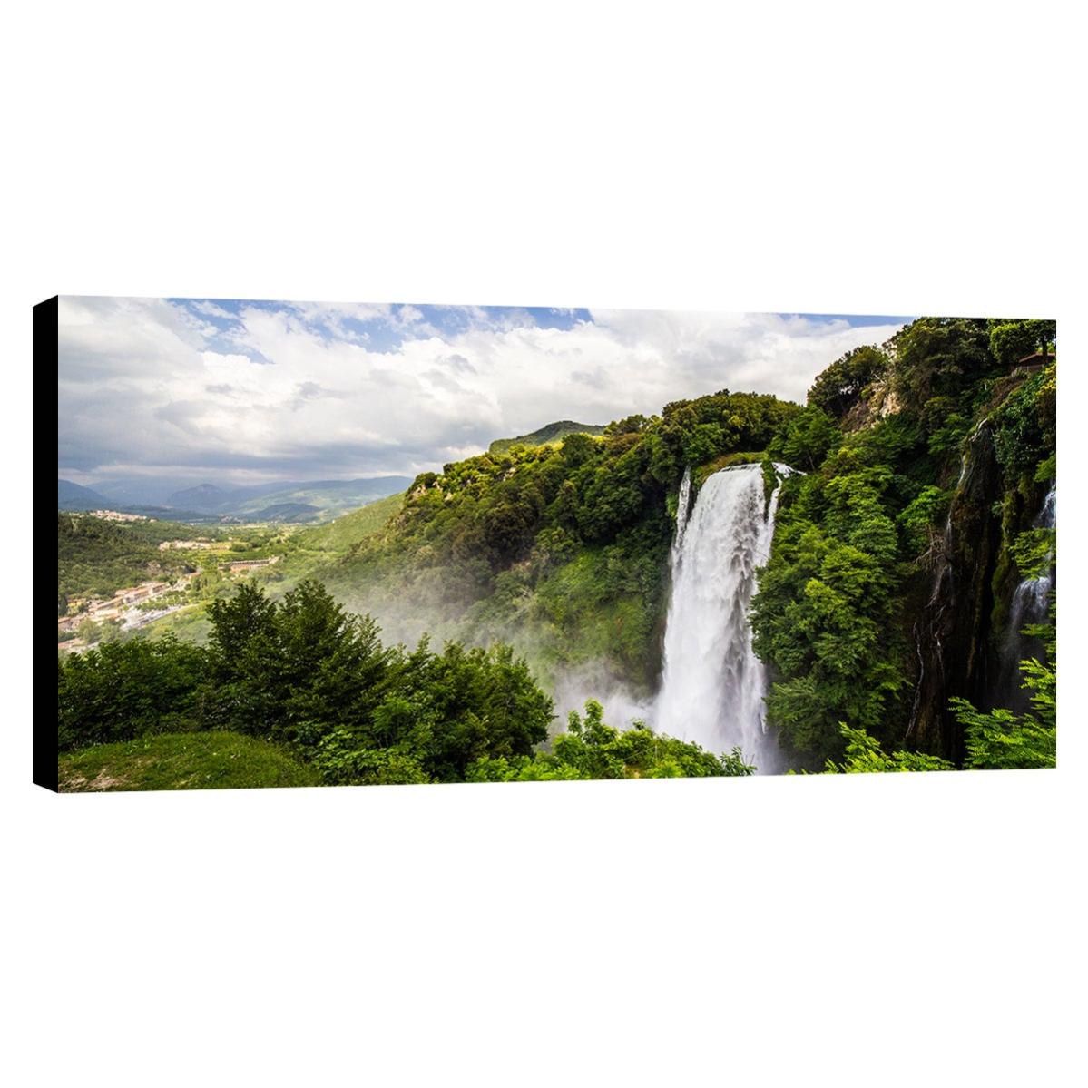 Visario Quadro Su Tela XXL 160x80 Cm – Cascata 5520-SCT – Stampa D'Arte Pronta Da Appendere – Telaio In Legno