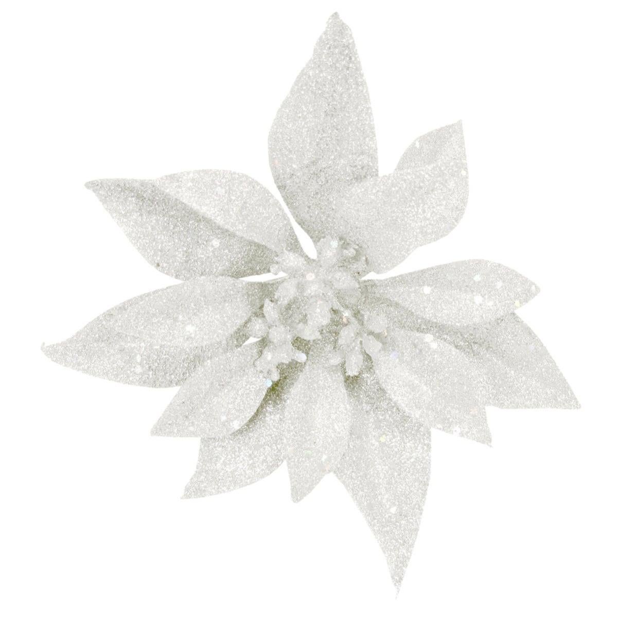 FloristryWarehouse Bucaneve Artificiali In Vaso Con Neve Finta - Pianta Finta Invernale Alta 18 Cm - 12 Fiori Su 6 Steli - Effetto Satinato - 2