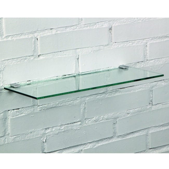 Mensola a muro Spaceo dritto in vetro L 40 cm trasparente