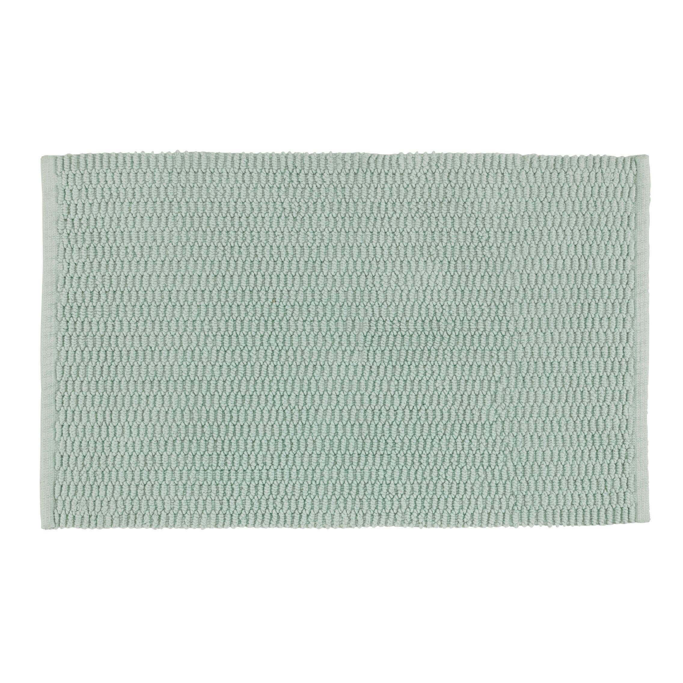 Tappeto antiscivolo rettangolare Mona in cotone verde chiaro 50 x 80 cm