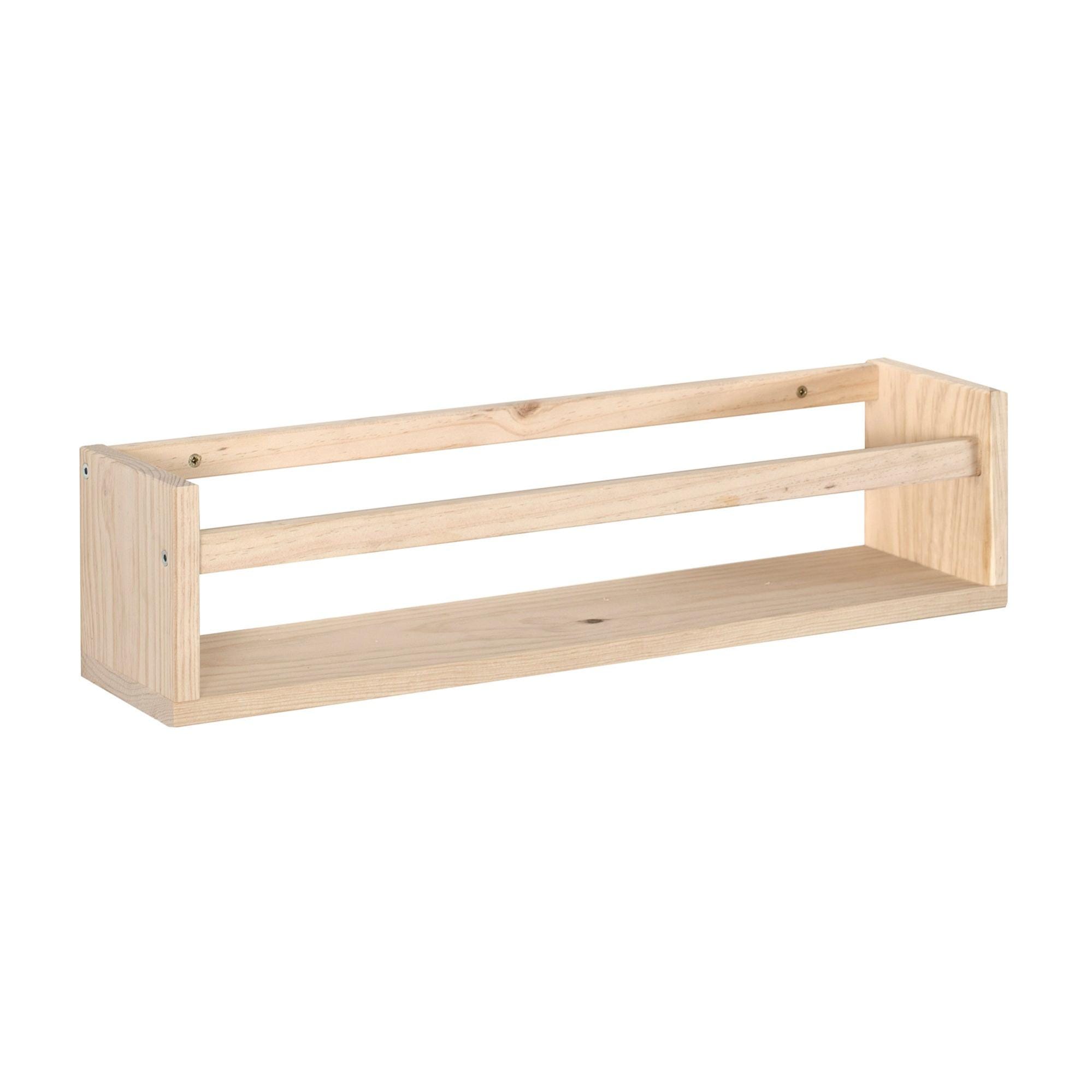 Mensola A Muro Porta Oggetti Longue Rettangolare In Legno L 60 X H 15 X mensola-a-muro-porta-oggetti-longue-rettangolare-in-legno-l-60-x-h-15-x