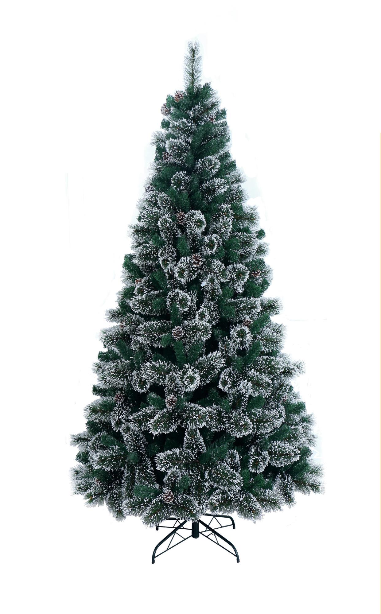 Albero Di Natale Artificiale Innevato Homiuse – 210 Cm, Sottile, PVC Verde, 435 Punte Bianche, Per Interni/Esterni