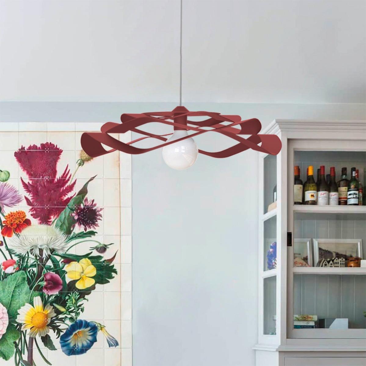 PAGANINI LAMPADARIO A SOSPENSIONE CLASSICO 6 LUCI IN VETRO LAVORATO A MANO 7 COLORI DISPONIBILI ONDALUCE CICIRIELLO - Shop Online - Foto 4