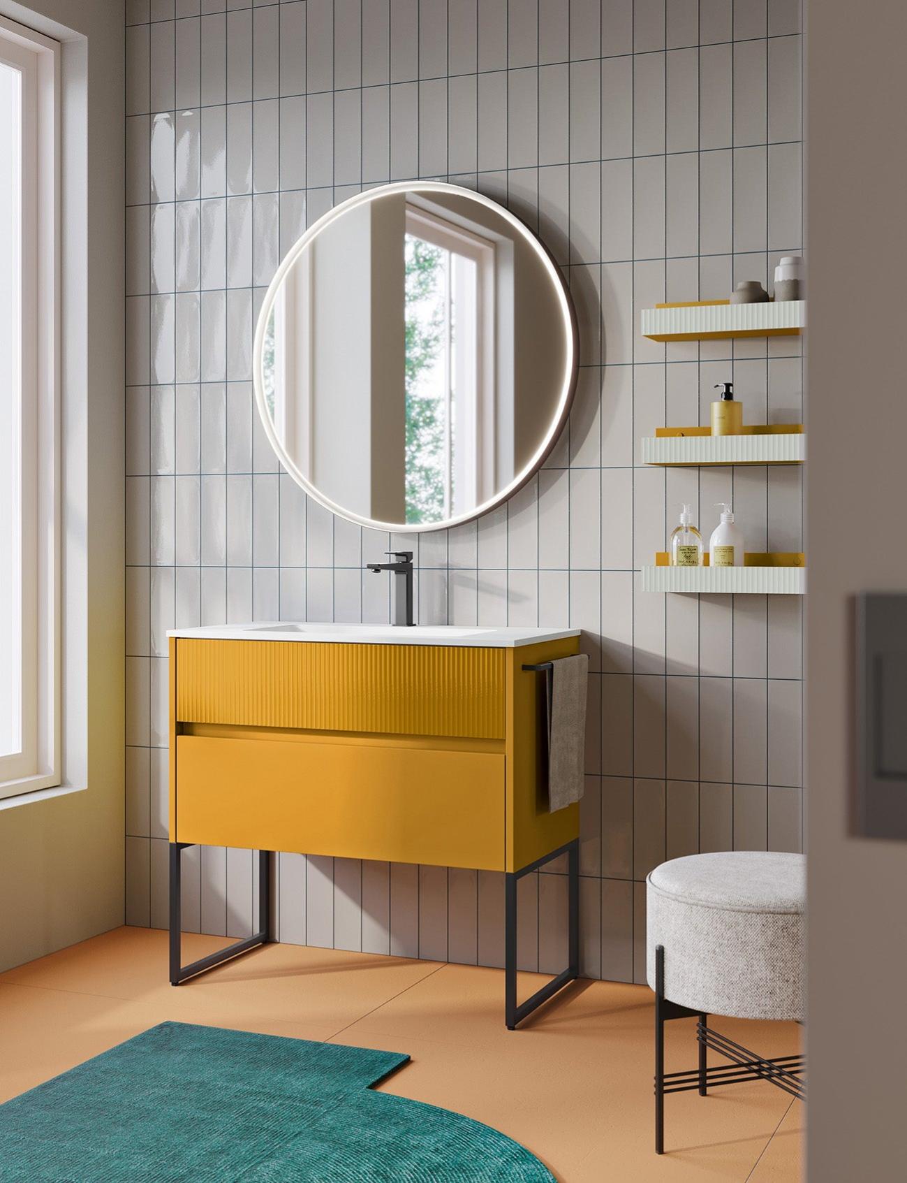 Mobile Bagno Completo Con Lavabo - Legno Quercia Bianco 81x47x53 Cm