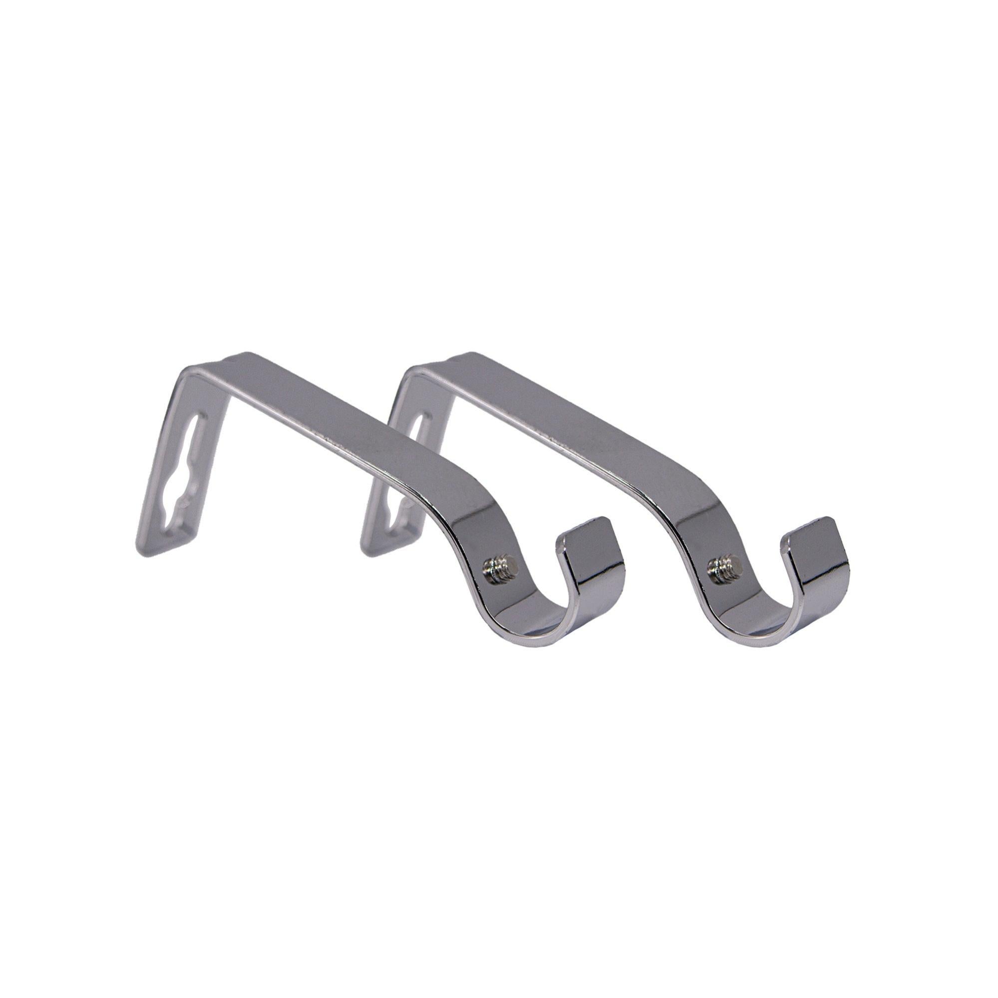 2 supporti 11-15 cm bianchi piattina per tubo tenda diametro 20 mm