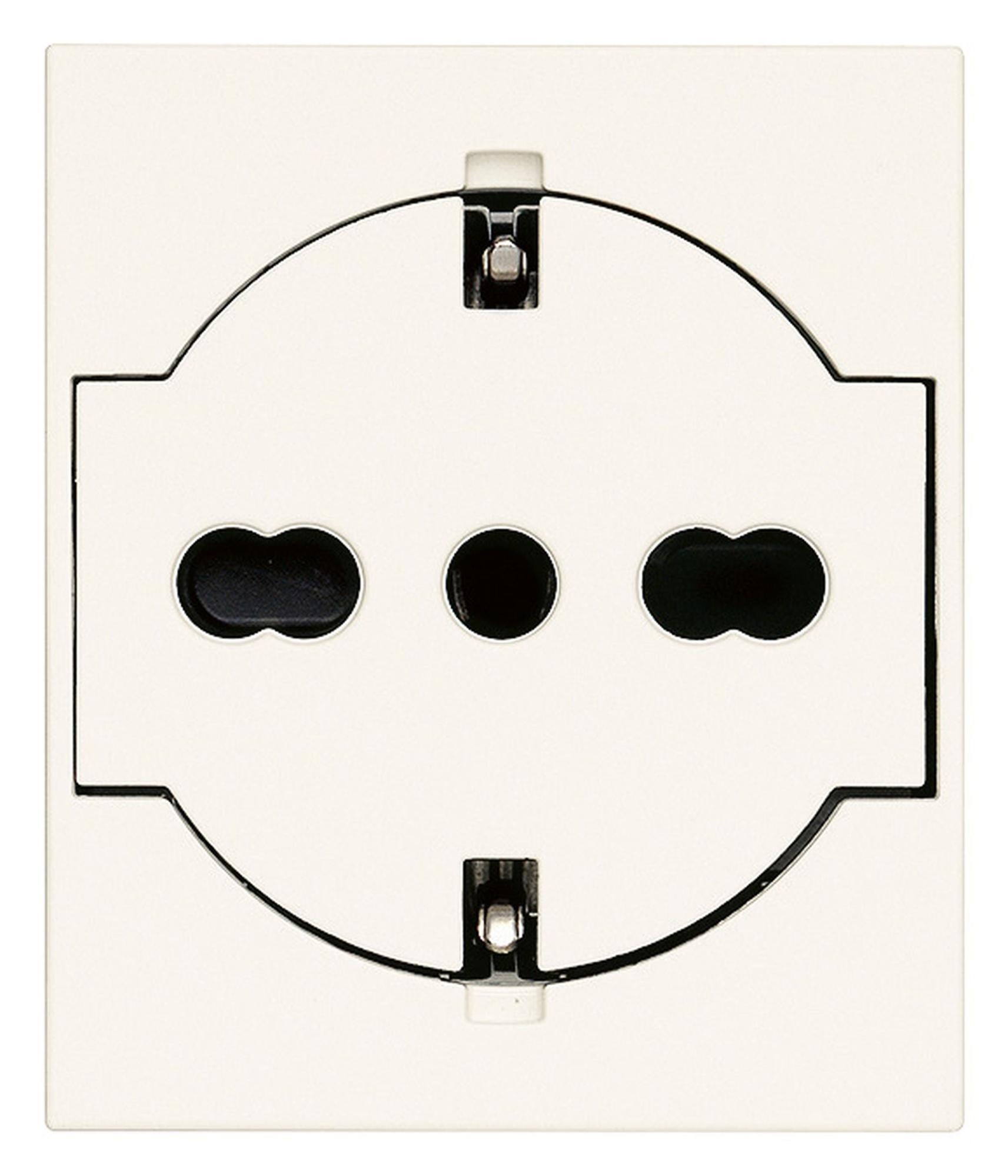 Riteav Presa Elettrica Con 2 Porte HDMI E Piastra A Muro Decora, Colore Bianco, Connessione Tool-less