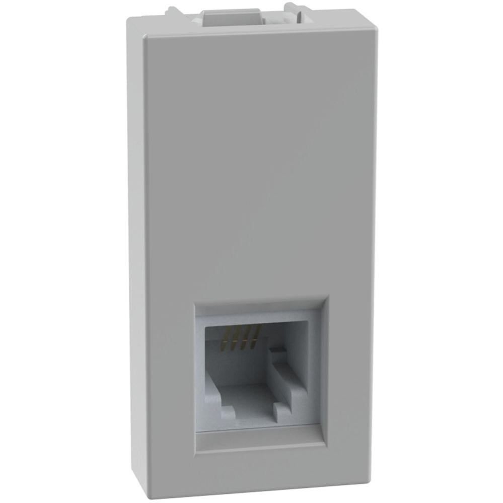 1 x scatola con interruttore, scatola di energia, presa Schuko, mobile mobile a specchio, con connettore LED, colore: argento/grigio