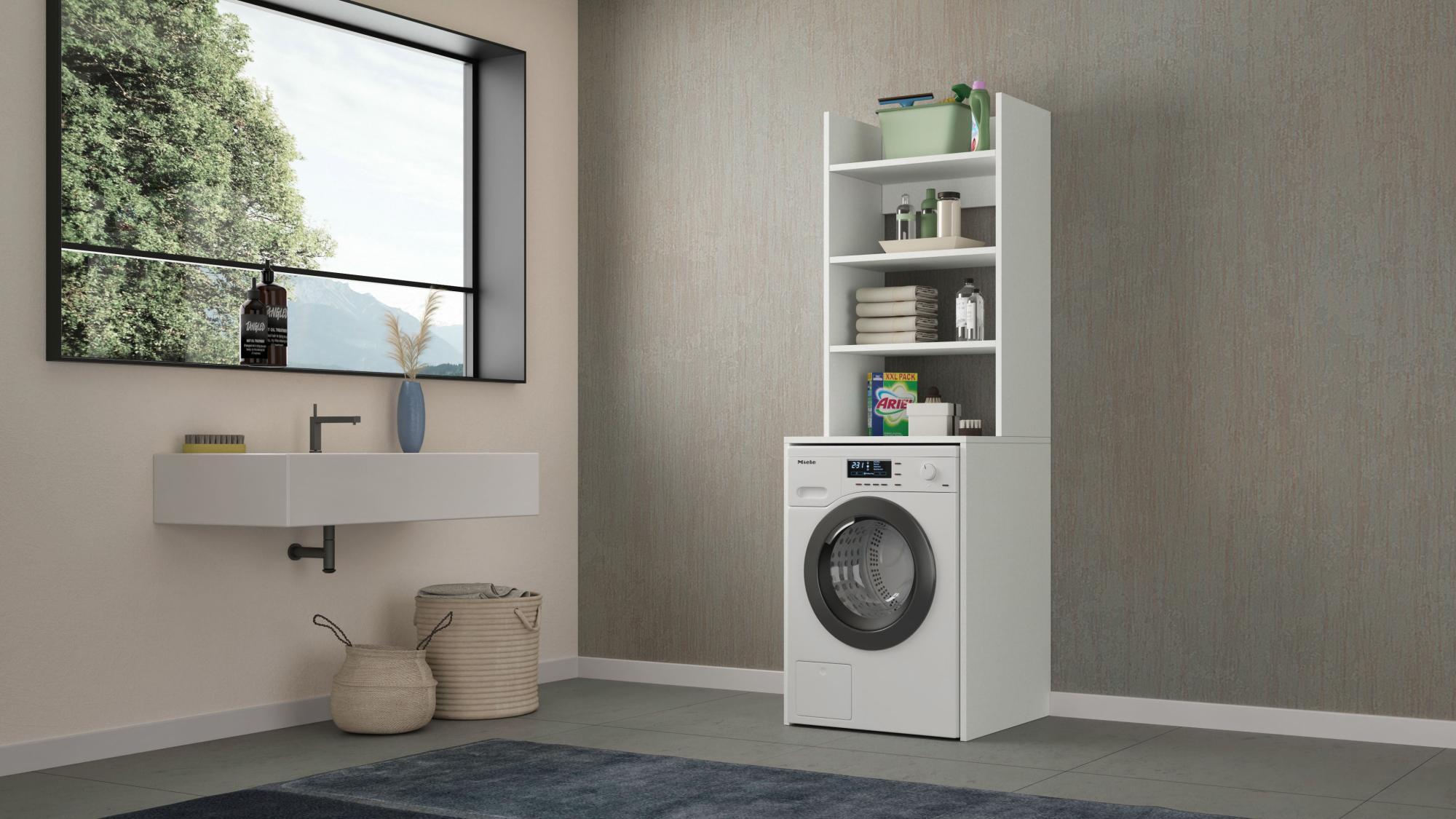 Mobile lavanderia Laundry EL126 bianco L 65 x P 58 x H 195 cm | Leroy ...