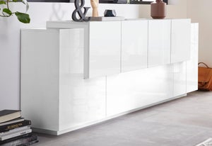 KTHLBRH mobiletto soggiorno mobiletto da cucina mobile cucina Credenza  Bianco Lucido 57x35x90 cm in Truciolato Adatto a soggiorno, sala da pranzo,  camera da letto, cucina : : Casa e cucina