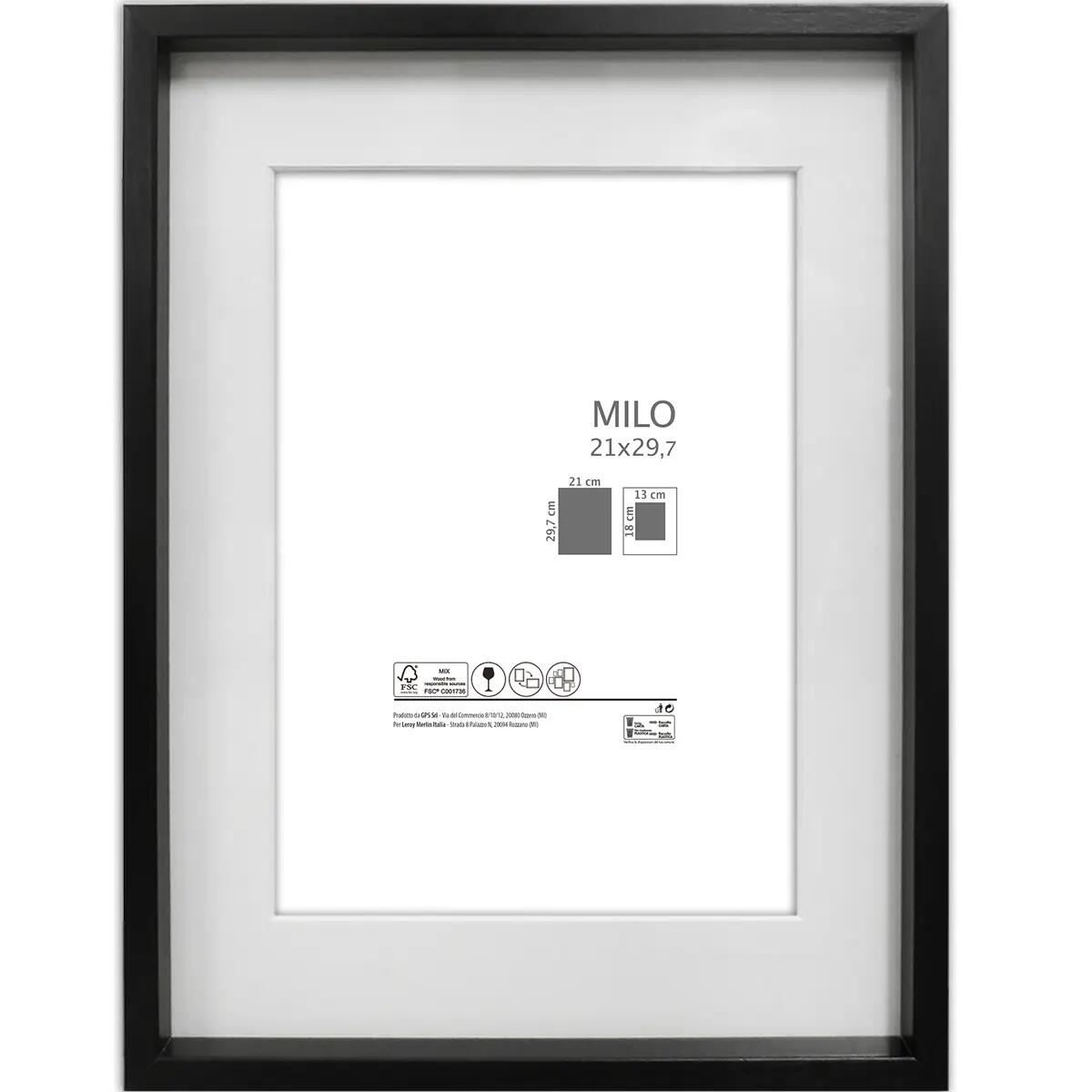 Cornice con passe-partout MILO 2, argento 40x40 cm per immagini 40x40 cm