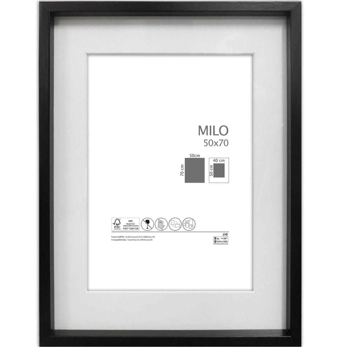 Passe-partout Blanc 50x70 Cm - Ouverture 40x50 Cm - Made In France
