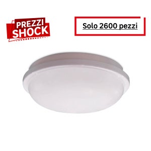 Plafoniera LED soffitto lampada parete muro 25W resa 250W luce interni  ripostiglio bagno 230V TONDO LUCE FREDDA 6400K