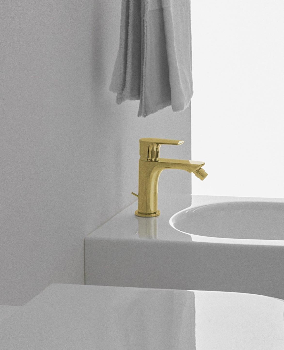 Damomo Rubinetto per lavabo da bagno, in oro spazzolato, 20,3 cm